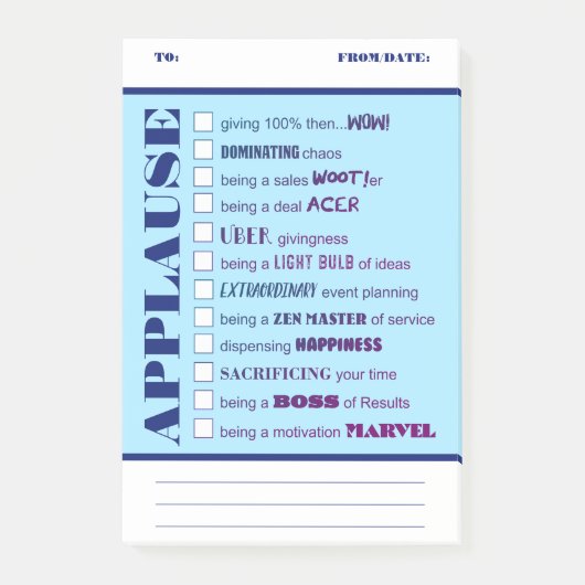 栄光の従業員の認識のポスト・イット賞は叫びます ポストイット (正面)