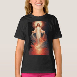 栄光の復活のキリストのキリスト教の女性用Tシャツ Tシャツ