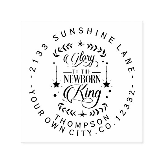 栄光の新しいキング生まれタイポグラフィモノグラム セルフインキングスタンプ (デザイン)