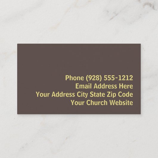 栄光の日の出の金ゴールドクロス教会の名刺 名刺 (裏面)