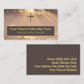 栄光の日の出の金ゴールドクロス教会の名刺 名刺 (正面/裏面)