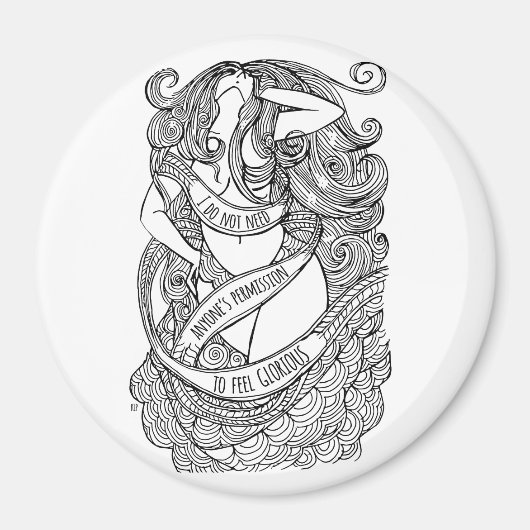 栄光の磁石 – 円形 マグネット (正面)