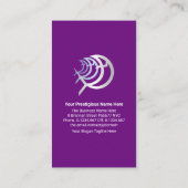 栄光の紫色の層シルバークリスチャン魚 名刺 (裏面)