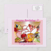 「栄光の花」誕生日ポストカード ポストカード (正面/裏面)