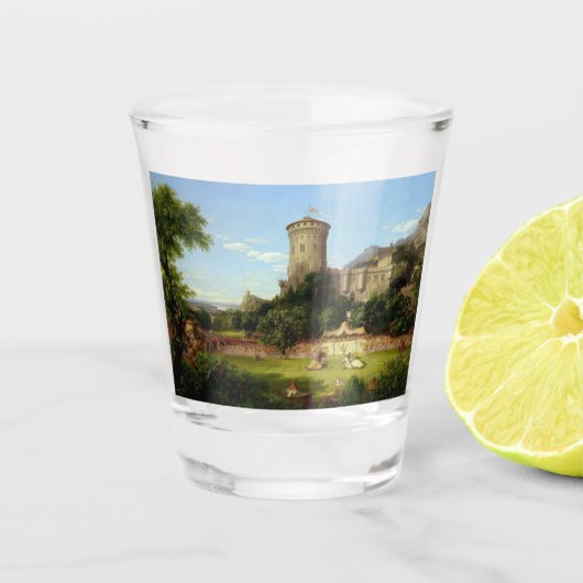 栄光の過去（中世の城） (ヴィンテージアート) ショットグラス (正面)