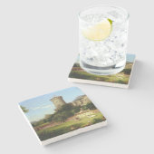 栄光の過去（中世の城） (ヴィンテージアート) ストーンコースター (横)