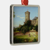 栄光の過去（中世の城） (ヴィンテージアート) メタルオーナメント (右)