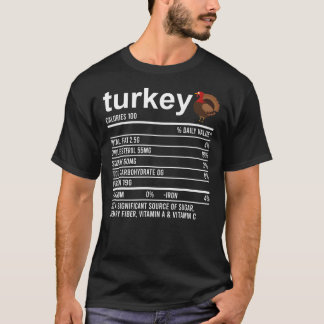 栄養おもしろいファクトグルメアパレルフードターキー Tシャツ
