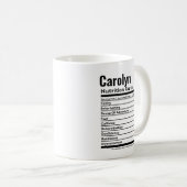 栄養の事実おもしろいのパーソナライズされた名前 コーヒーマグカップ (正面右)
