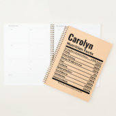 栄養の事実おもしろいのパーソナライズされた名前 プランナー手帳 (ディスプレー)