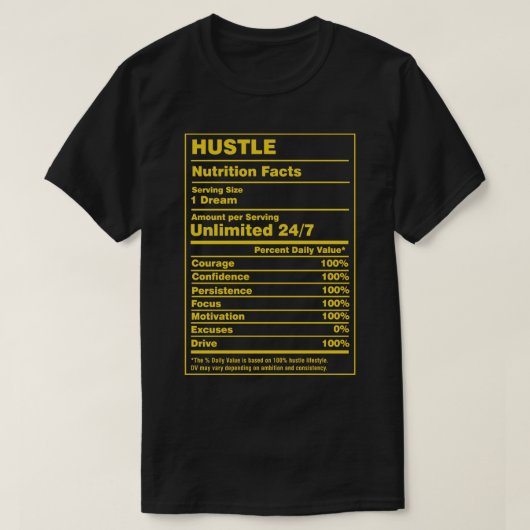 栄養の事実が急に迫る Tシャツ (デザイン正面)