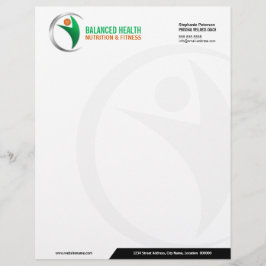 栄養ウェルネスとフィットネスコーチビジネス レターヘッド