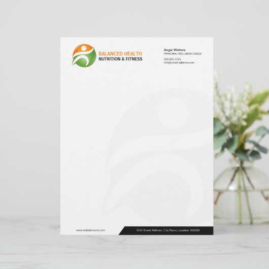 栄養ウェルネスフィットネスコーチロゴ レターヘッド (スタンド正面)
