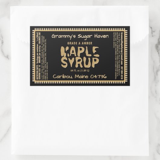 栄養カスタムファクト付きメープルシロップのラベル 長方形シール (バッグ)