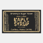 栄養カスタムファクト付きメープルシロップのラベル 長方形シール (正面)