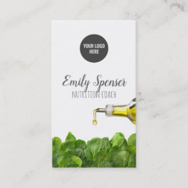 栄養コーチグリーン離れ油オリーブホワイトカード 名刺
