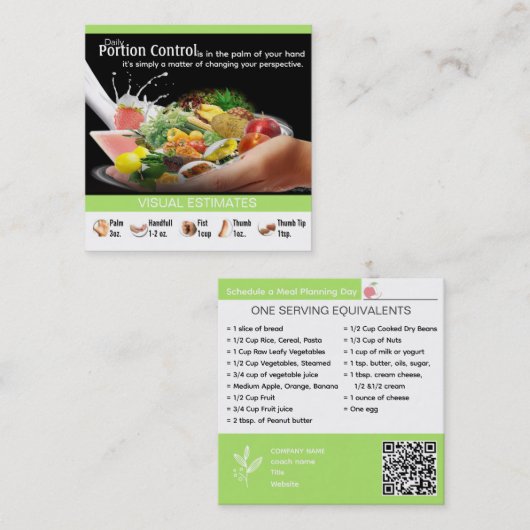 栄養コーチパーソナライズされたングの名刺 スクエア名刺 (正面/裏面)