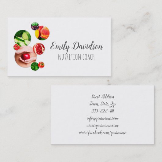 栄養コーチフィットネストレーナーヘルシーフードダイエット 名刺 (正面/裏面)