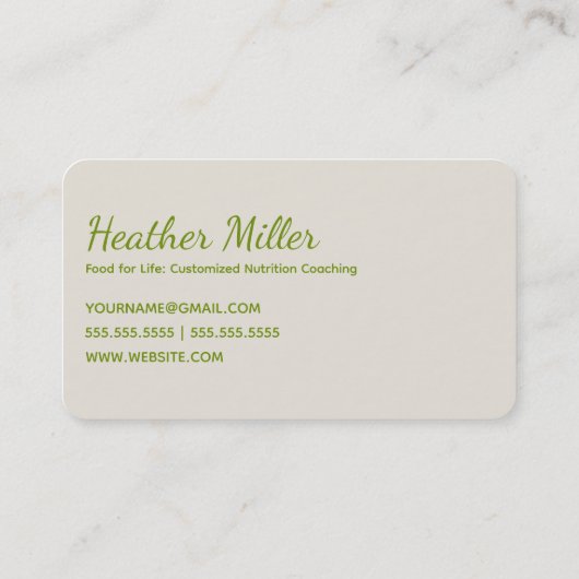 栄養コーチ 名刺 (裏面)