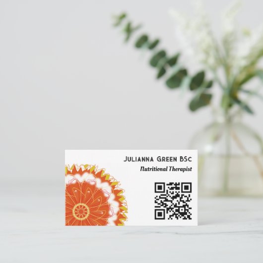 栄養セラピストホリスティック栄養ヘルスQR 名刺 (スタンド正面)