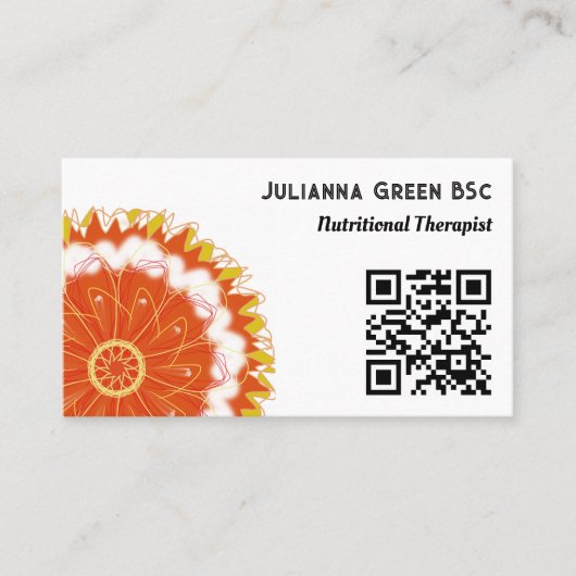 栄養セラピストホリスティック栄養ヘルスQR 名刺 (正面)