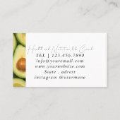 栄養セラピスト健康と健康 名刺 (裏面)