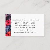 栄養セラピスト健康と健康 名刺 (裏面)