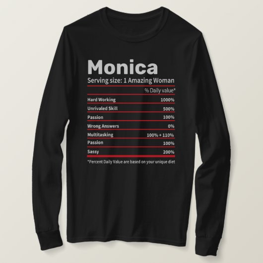 栄養パーソナライズされた情報名 – 女性ギフト Tシャツ (デザイン正面)