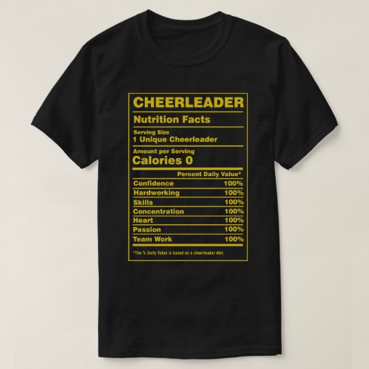 栄養ファクトのチアリーダー Tシャツ (デザイン正面)