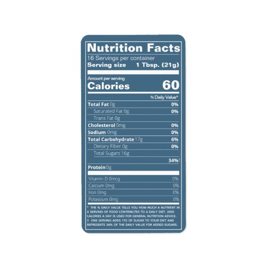 栄養ファクトティール(緑がかった色)ハニーフードラベル ラベル (正面)