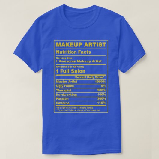 栄養ファクトメイクアップアーティスト Tシャツ (デザイン正面)