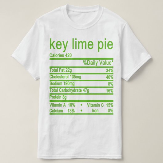 栄養ファクトラベル Tシャツ (デザイン正面)