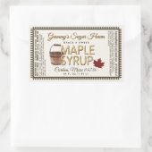 栄養ファクト付きメープルシロップアイボリー 長方形シール (バッグ)