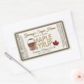 栄養ファクト付きメープルシロップアイボリー 長方形シール (封筒)