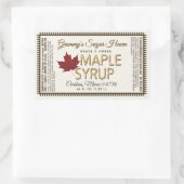 栄養ファクト付きメープルシロップアイボリー 長方形シール (バッグ)