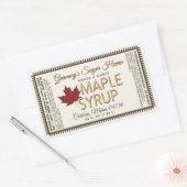 栄養ファクト付きメープルシロップアイボリー 長方形シール (封筒)
