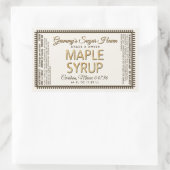 栄養ファクト付きメープルシロップアイボリー 長方形シール (バッグ)