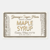 栄養ファクト付きメープルシロップアイボリー 長方形シール (正面)