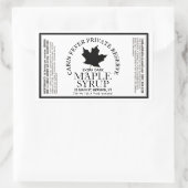 栄養ファクト付き長方形メープルシロップ 長方形シール (バッグ)