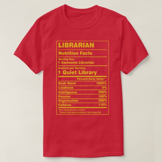 栄養ファクト図書館員 Tシャツ (デザイン正面)
