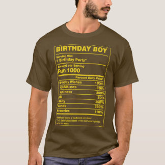 栄養ファクト誕生日少年 Tシャツ
