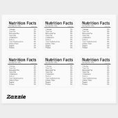 栄養ファクト食品ラベル スクエアシール (シート)