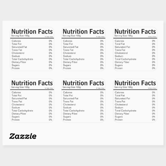 栄養ファクト食品ラベル スクエアシール (シート)