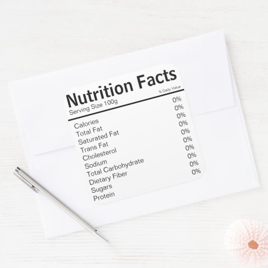 栄養ファクト食品ラベル スクエアシール (封筒)