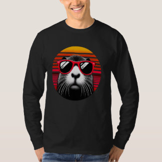 栄養レトロヴィンテージサンセット動物サングラス70s tシャツ
