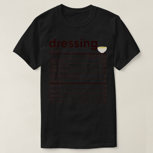 栄養事実のドレッシング Tシャツ (デザイン正面)