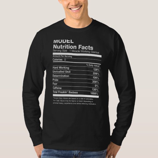 栄養事実のモデル化おもしろい Tシャツ (正面)