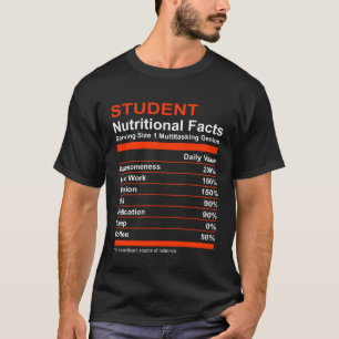 栄養事実の学生 Tシャツ