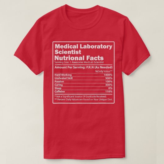 栄養事実科学医学部医学部研究室科学 Tシャツ (デザイン正面)
