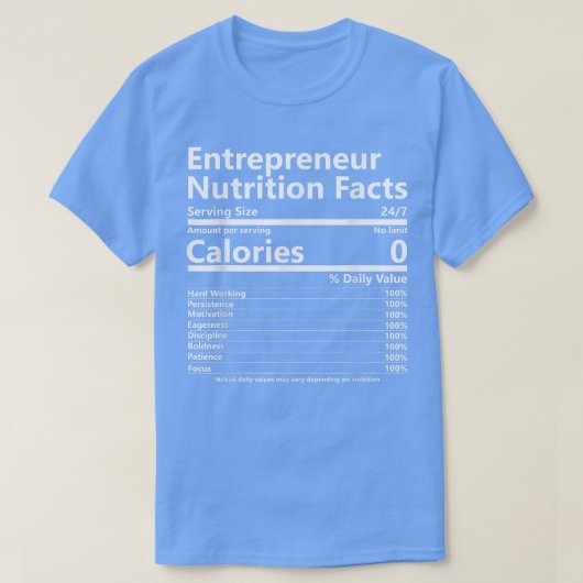 栄養事実起業家成功動機 Tシャツ (デザイン正面)